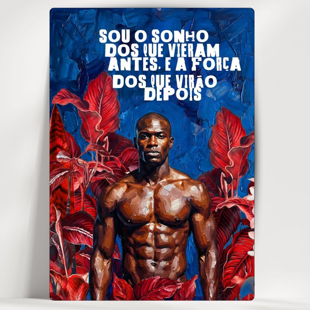 Quadro Decorativo Cultura Afro Brasileira - Sou o Sonho Dos Que Vieram Antes - Em MDF - com fita