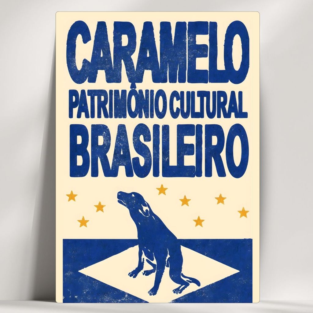 Quadros Decorativos Cachorro Caramelo - Caramelo Patrimônio - Em Mdf - Com Fita - Envio Imediato