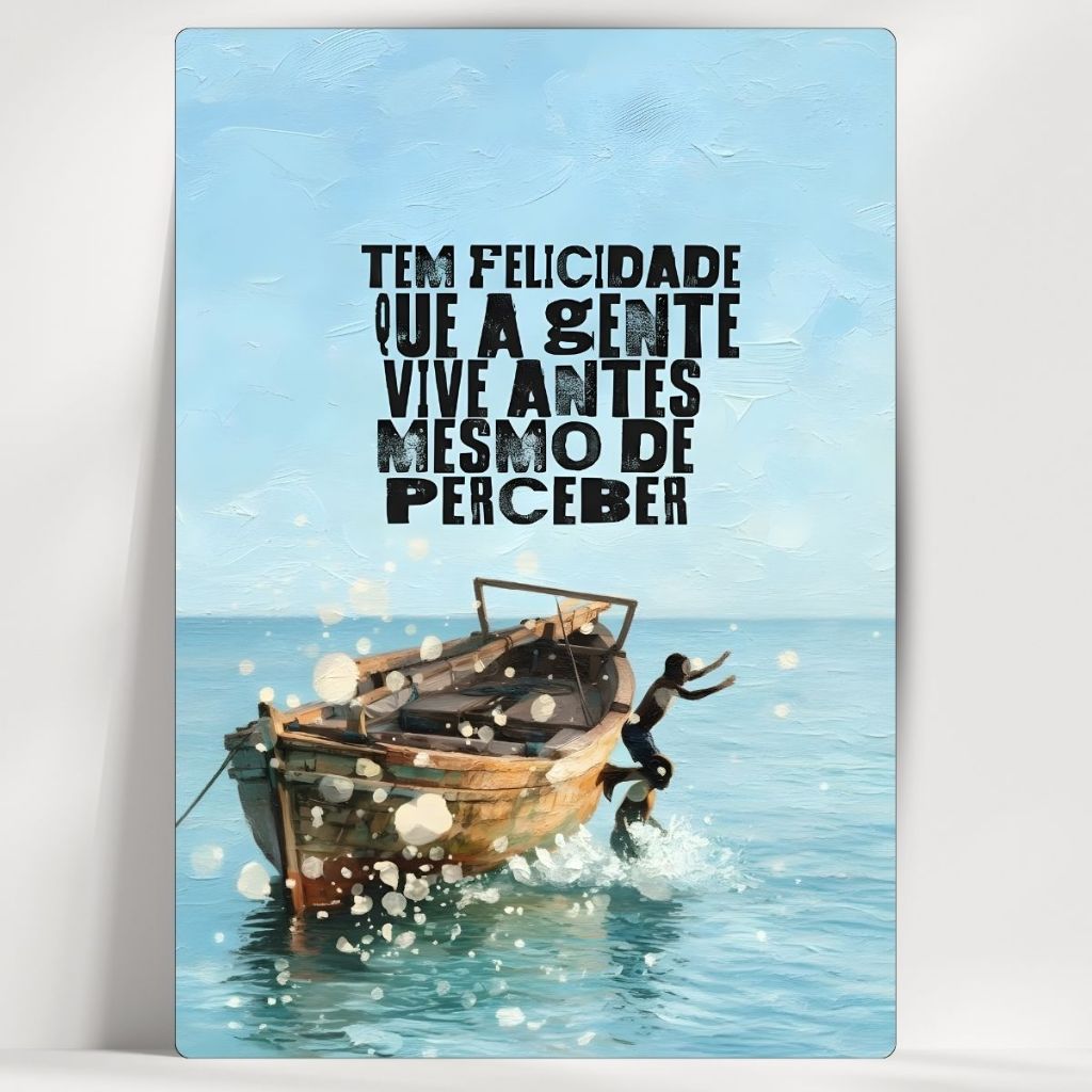 Quadro Decorativo Cultura Afro Brasileira - Tem Felicidade que - Em MDF - com fita - Envio Imediato