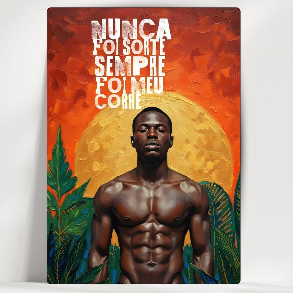 Quadro Decorativo Cultura Afro Brasileira - Nunca Foi Sorte - Em MDF - com fita - Envio Imediato