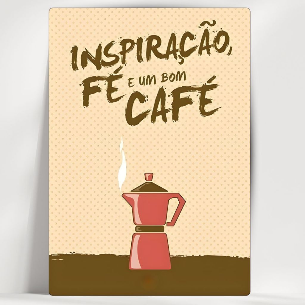 Quadro Decorativo Cantinho do Café - Inspiração Fé e Café - Em MDF - com fita - Envio Imediato