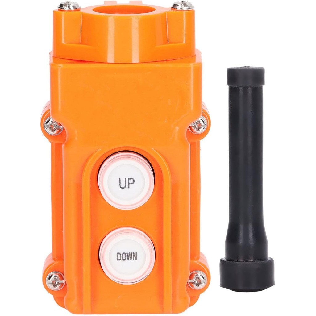 Crane Push Button Switch with Joining Sleeve, 220V 500V Plastic Pendant Control Station Up Down Hoist Switches Push