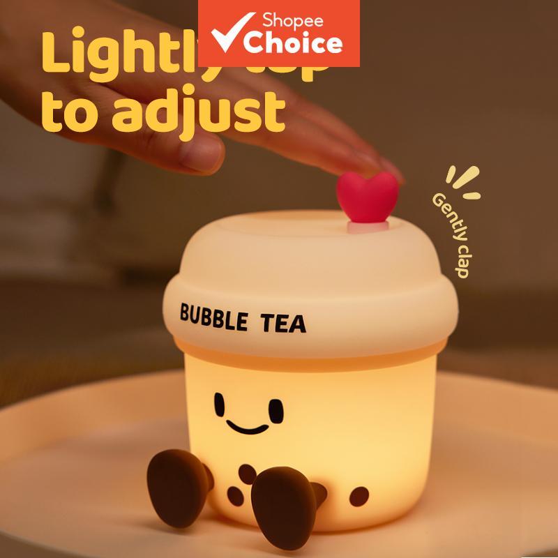 Olá Led Milk Tea Cup Shape Night Light Para Bebê Recarregável , 1200 Mah , Interface Tipo C , Adequada Crianças .