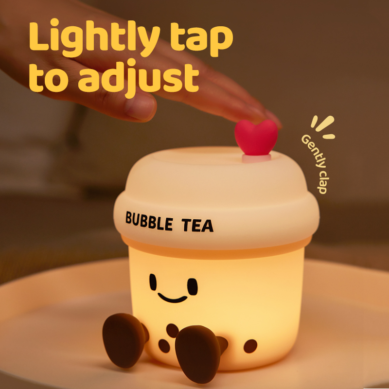 Olá Led Milk Tea Cup Shape Night Light Para Bebê Recarregável , 1200 Mah , Interface Tipo C , Adequada Crianças .