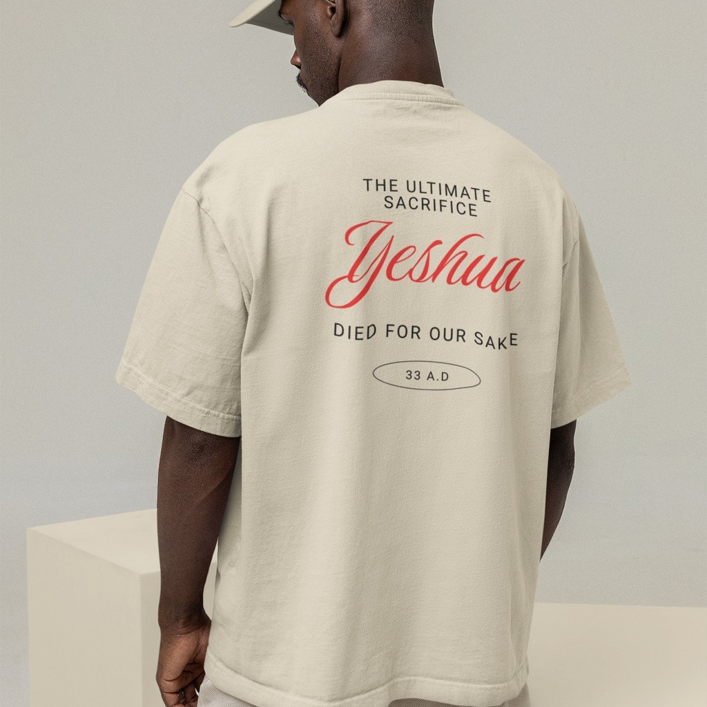 Camiseta Oversized Plus Size Cristã Católica Gola Alta Streetwear Algodão YESHUA 432