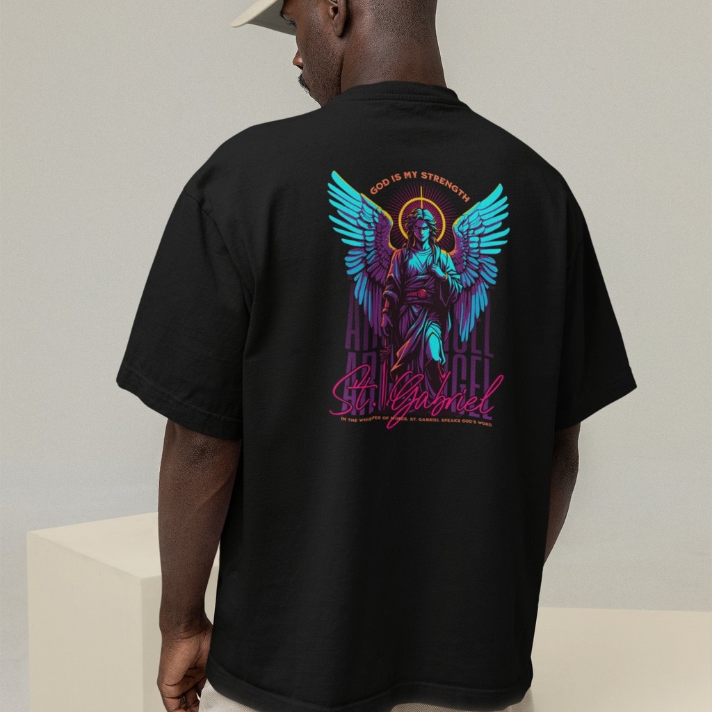 Camiseta Oversized Plus Size Cristã Católica Gola Alta Streetwear Algodão BLESSE 398