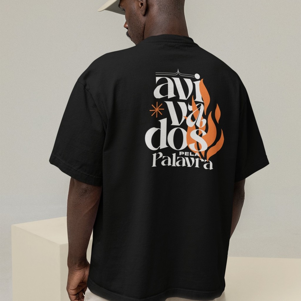 Camiseta Oversized Plus Size Cristã Católica Gola Alta Streetwear Algodão AVIVADOS 275