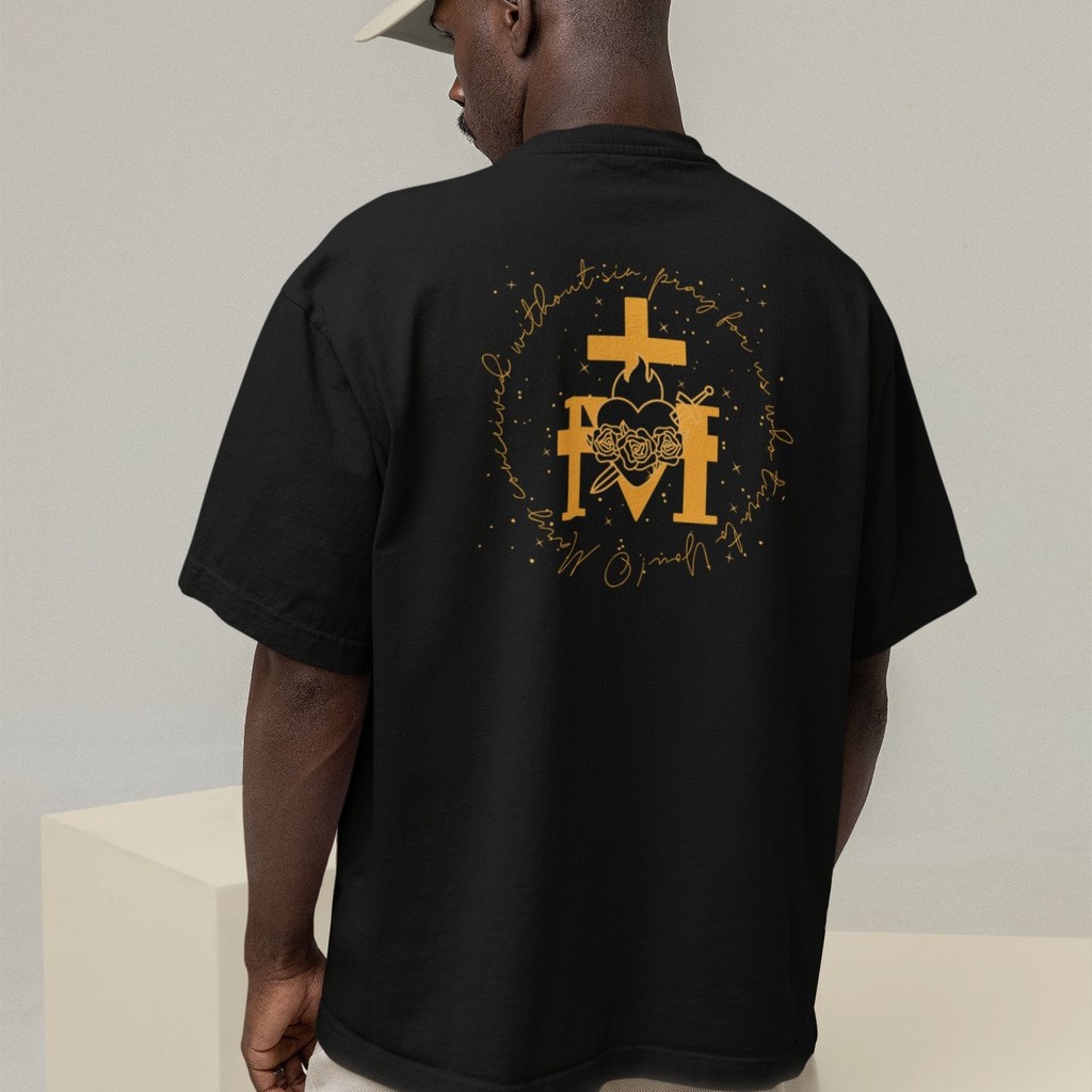 Camiseta Oversized Plus Size Cristã Católica Gola Alta Streetwear Algodão CRUZ 257