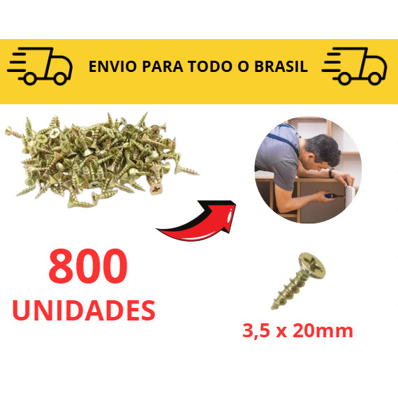 Kit 100 a 1000 unidades Parafuso para Madeira / 2cm MDF/ Móveis/ Marcenaria/ Parafuso mdf