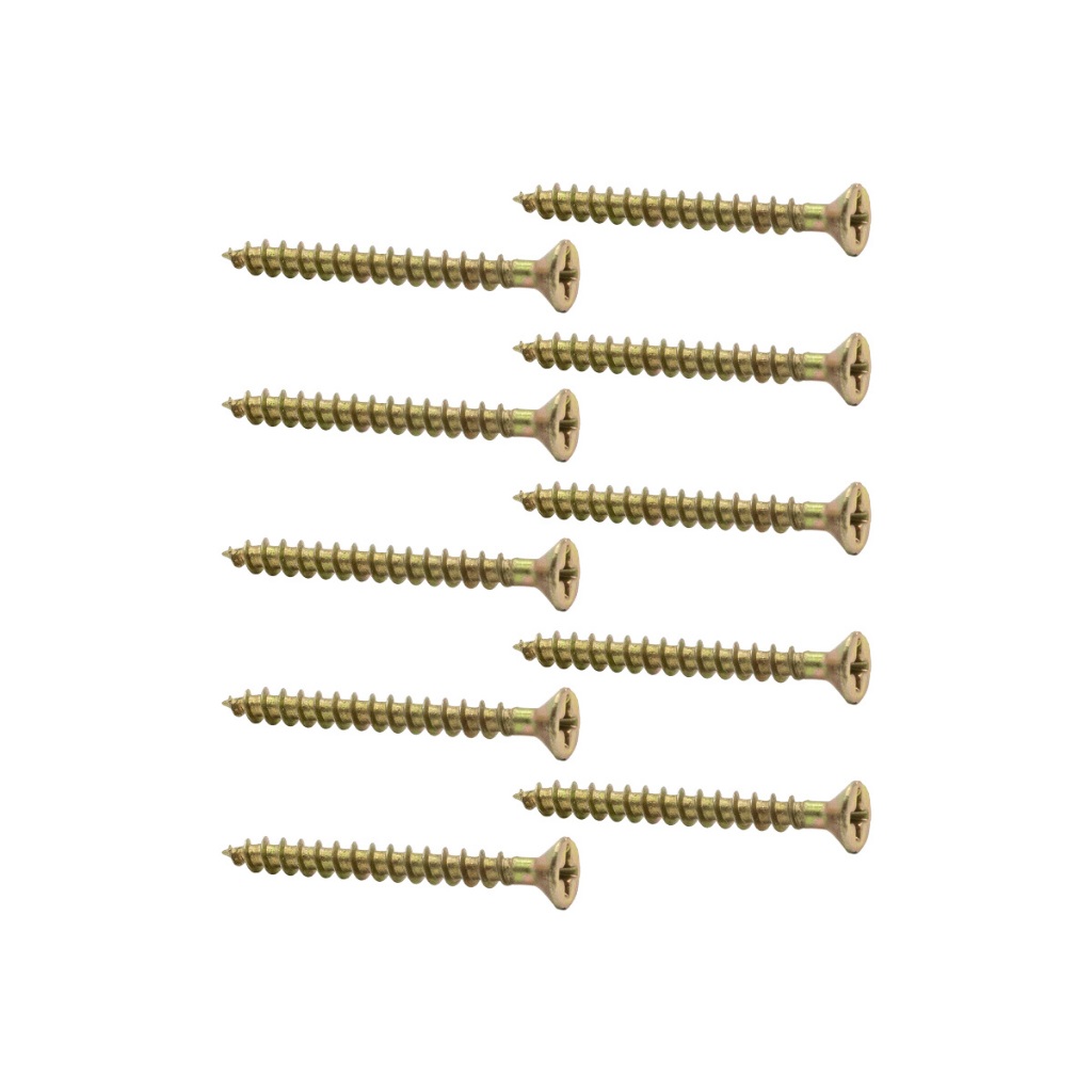 Kit Com 50 Parafusos Bicromatizados Chipboard Phillips Para MDF 5x30mm