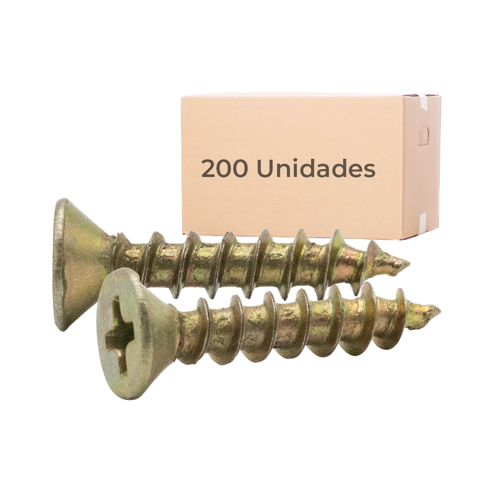 200 Uni Parafusos Fenda Phillips Para Montar Moveis Mdf 4x20mm