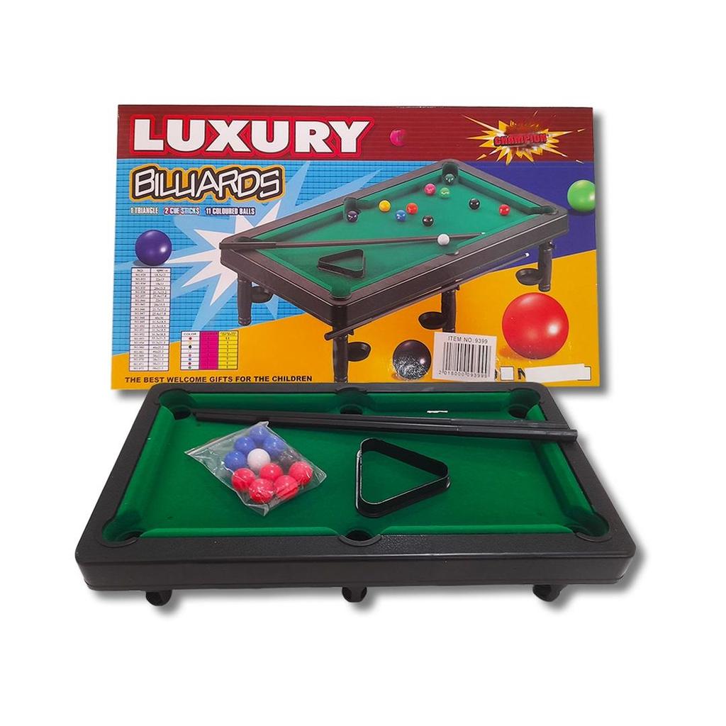 Mini Bilhar de Brinquedo Luxury Billards Champion 30x17 com 11 Bolas Brinquedo de Sinuca Infantil - Pequena