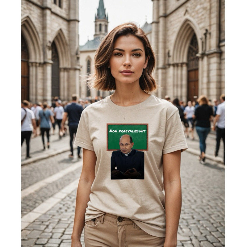 Camiseta Unissex Algodão T-shirt Católica Padre Paulo Ricardo - Non praevalebunt - Adulto e Plus Size