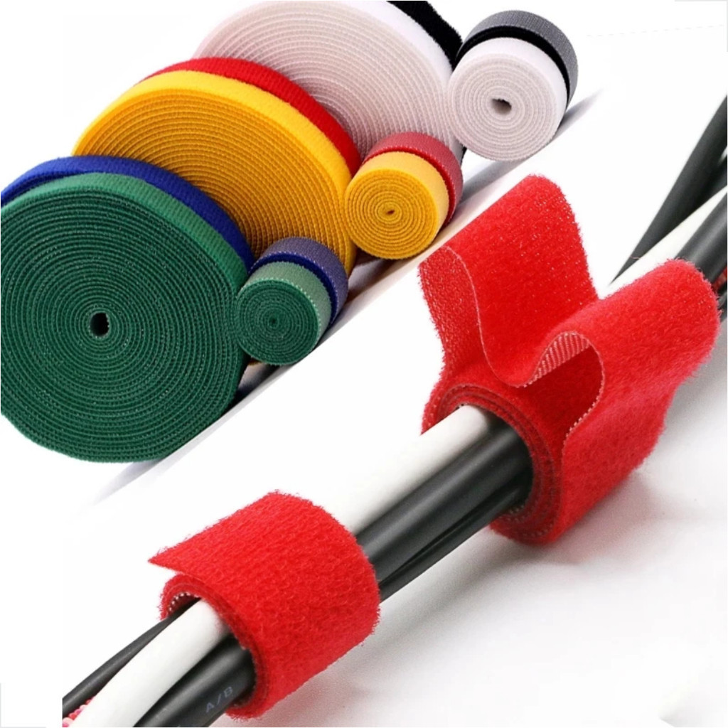 Rolo De Velcro 5 Metros x 15mm Abraçadeira Fita Organizador Cabos Fios Dupla Face Enrolar