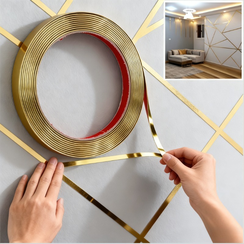 Fita Metalizada Para Decoracao de Pvc 3mm/11mm/15mm/20mm com Dupla face com 5 Metros com Autocolante