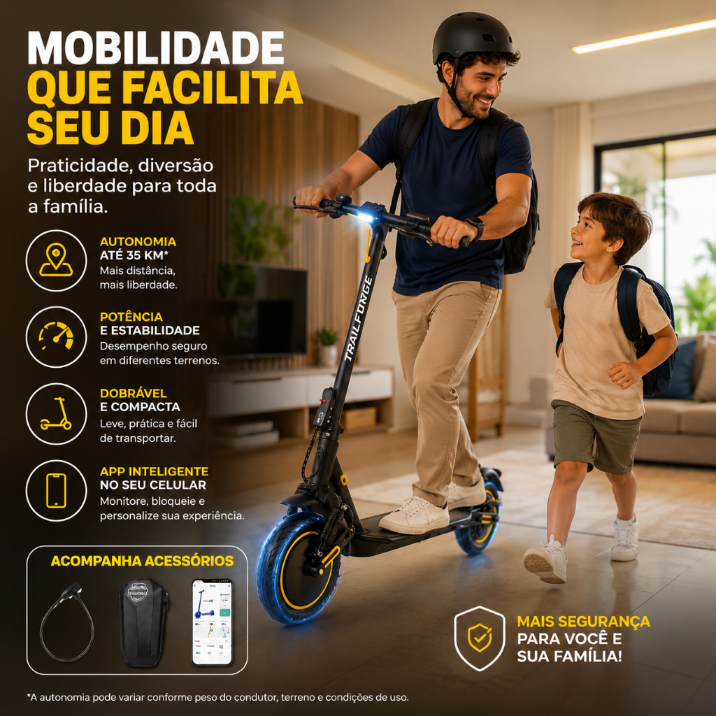 Electric Scooter 10 inch 800W 10.4AH 35km Autonomy APP bluetooth