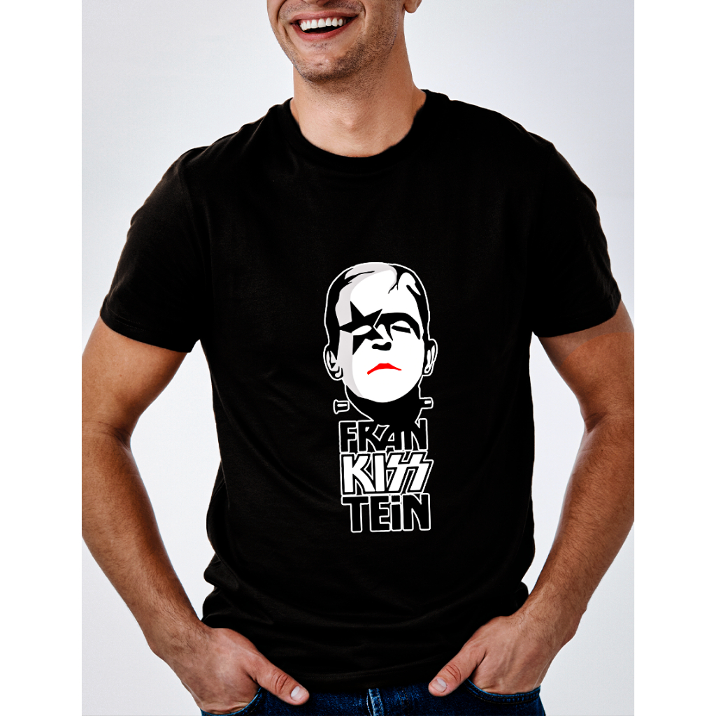 Camiseta FRANKISSTEIN Streetwear 100% Algodão Unissex Show Música Rock Banda Kiss Filme Terror