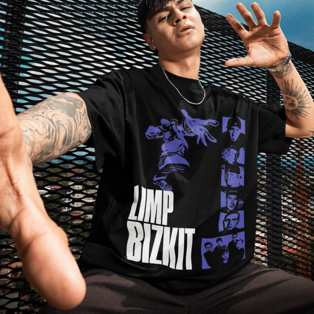 Camiseta Oversized Limp Bizkit Banda Nu Metal Show Brasil Rock Blusa 100% Algodão