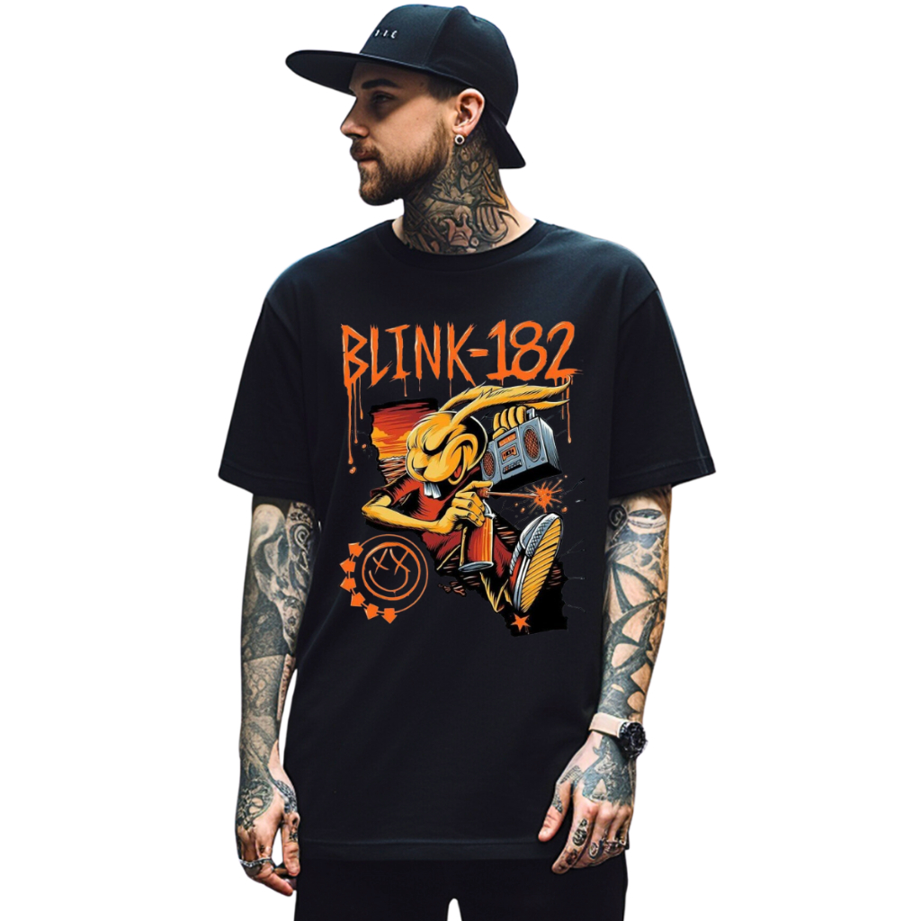 Camisa Camiseta Blink 182 Rock Banda Punk Show Rock Algodão