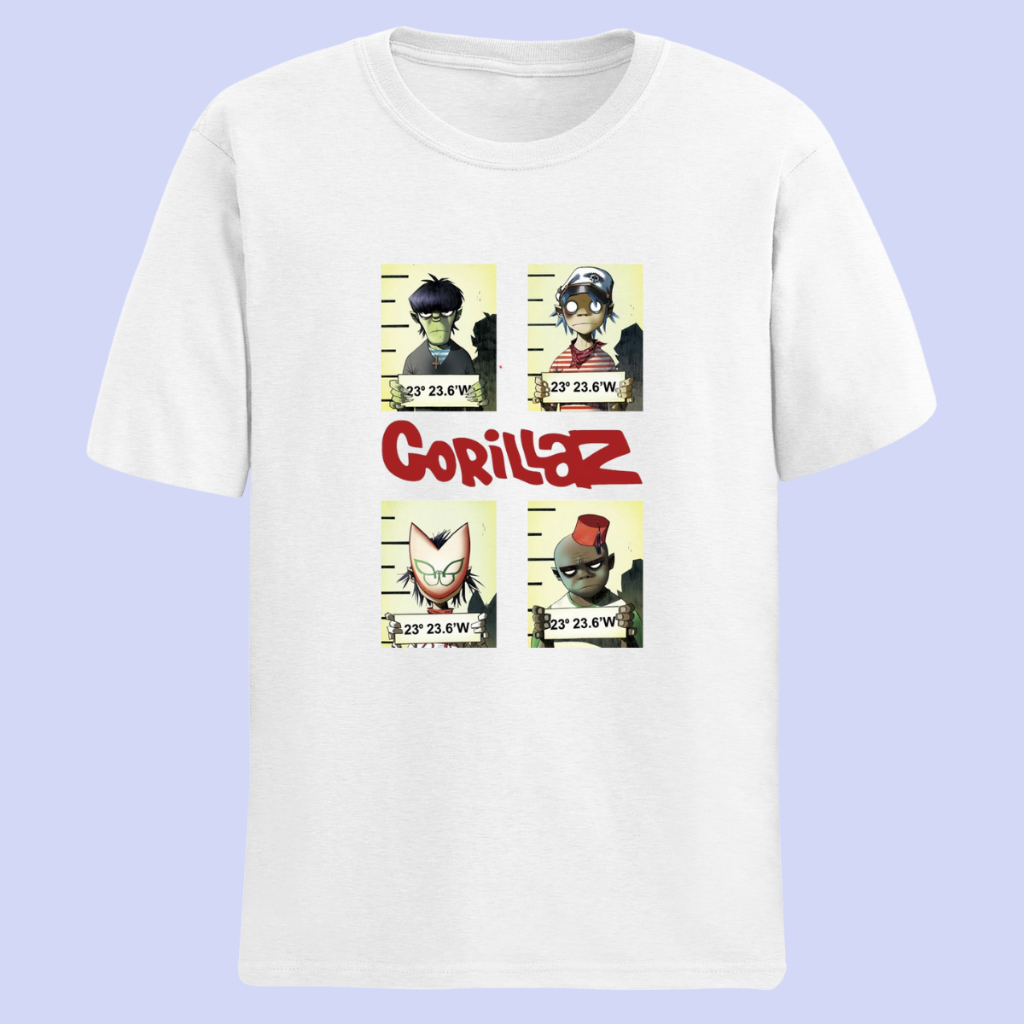 Camiseta BandaGorillaz 04 Camisa Rock Show 100% Algodão Lançamento