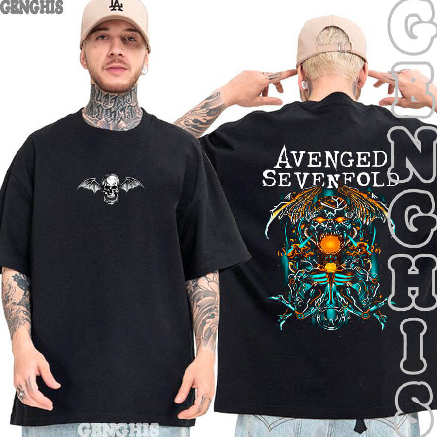 Camisa Avenged Sevenfold Banda De Rock Turne Show Camiseta Oversized Unissex Lançamento