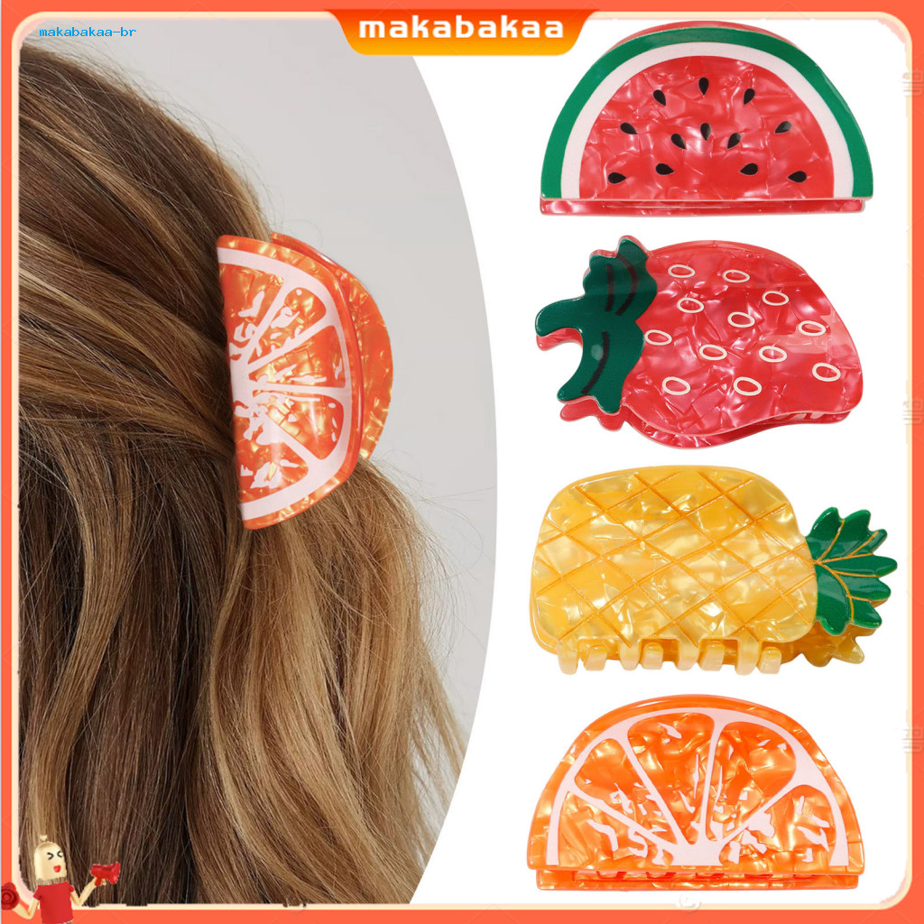Medium Size Non-slip Hair Claw Clip Fruit Design Back Head Shower Shark Versatile Accessory for Women and Girls Perfect