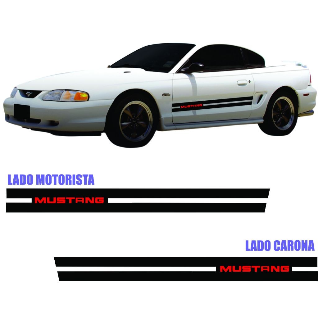 acessorios ford mustang faixas lateral adesivos par 1995
