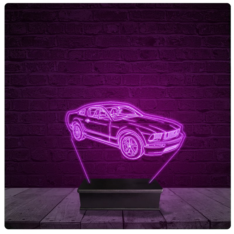 Luminária e Abajur Acrílico Led - Ford Mustang carro Muscle