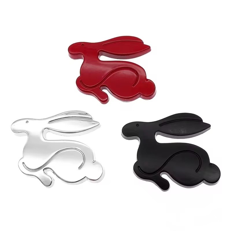 1pc Universal Cartoons Car Styling Decal for VW Jetta Golf BMW Audi Chevrolet 3D Metal Running Rabbit Emblem Rear Trunk