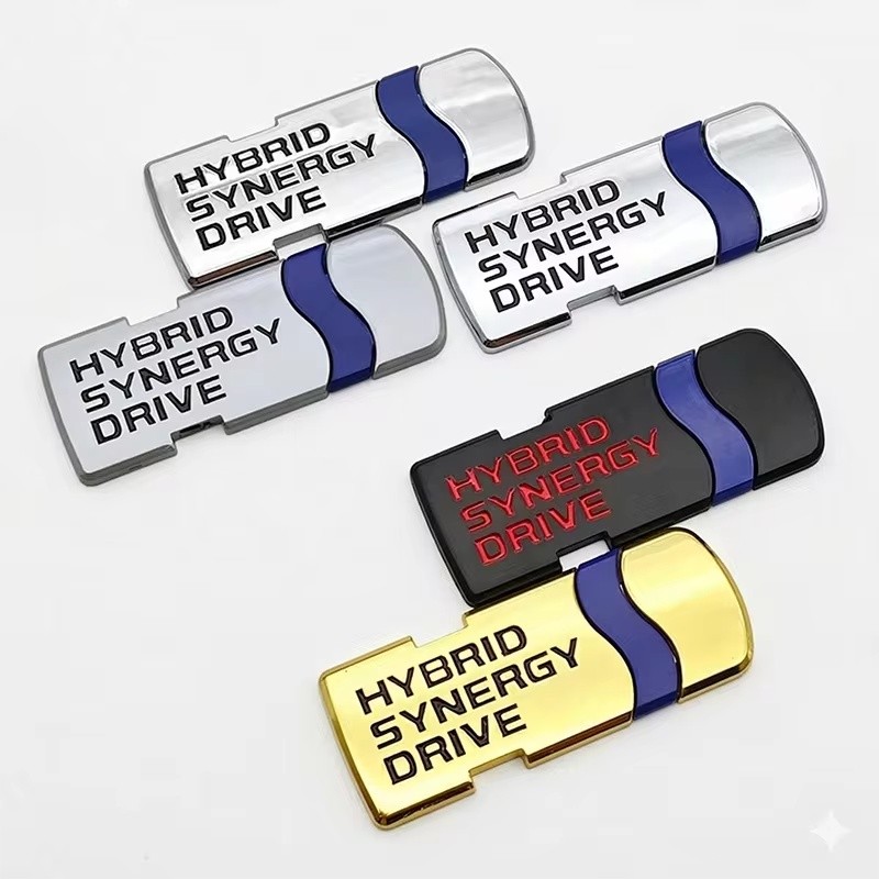 3D Metal Logo HYBRID SYNERGY DRIVE Emblem Badge Decal For Toyota Prius Camry RAV4 Corolla Trunk Fender Sticker Car Acces