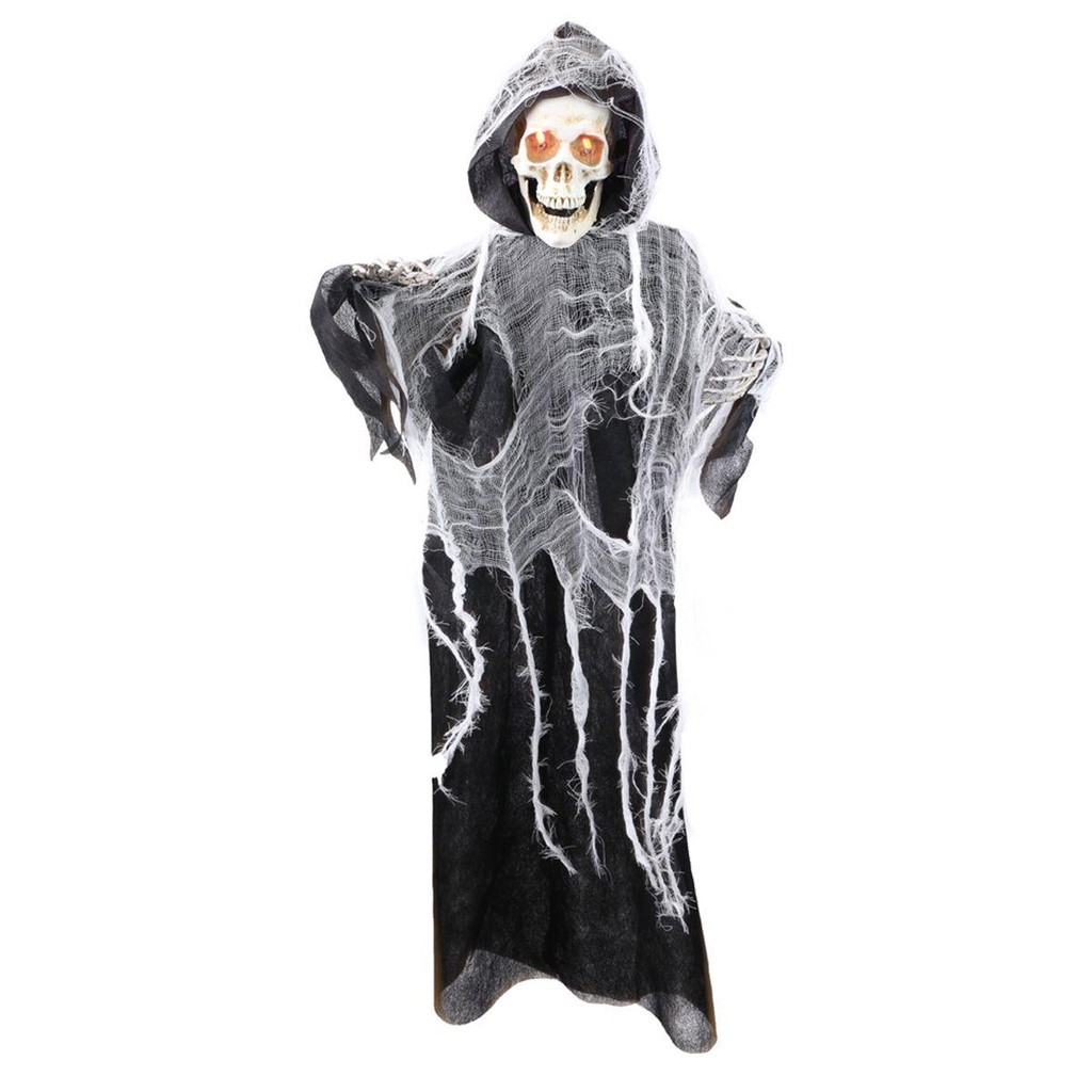 Caveira nas Trevas dexter decoração Halloween com led movimento e som