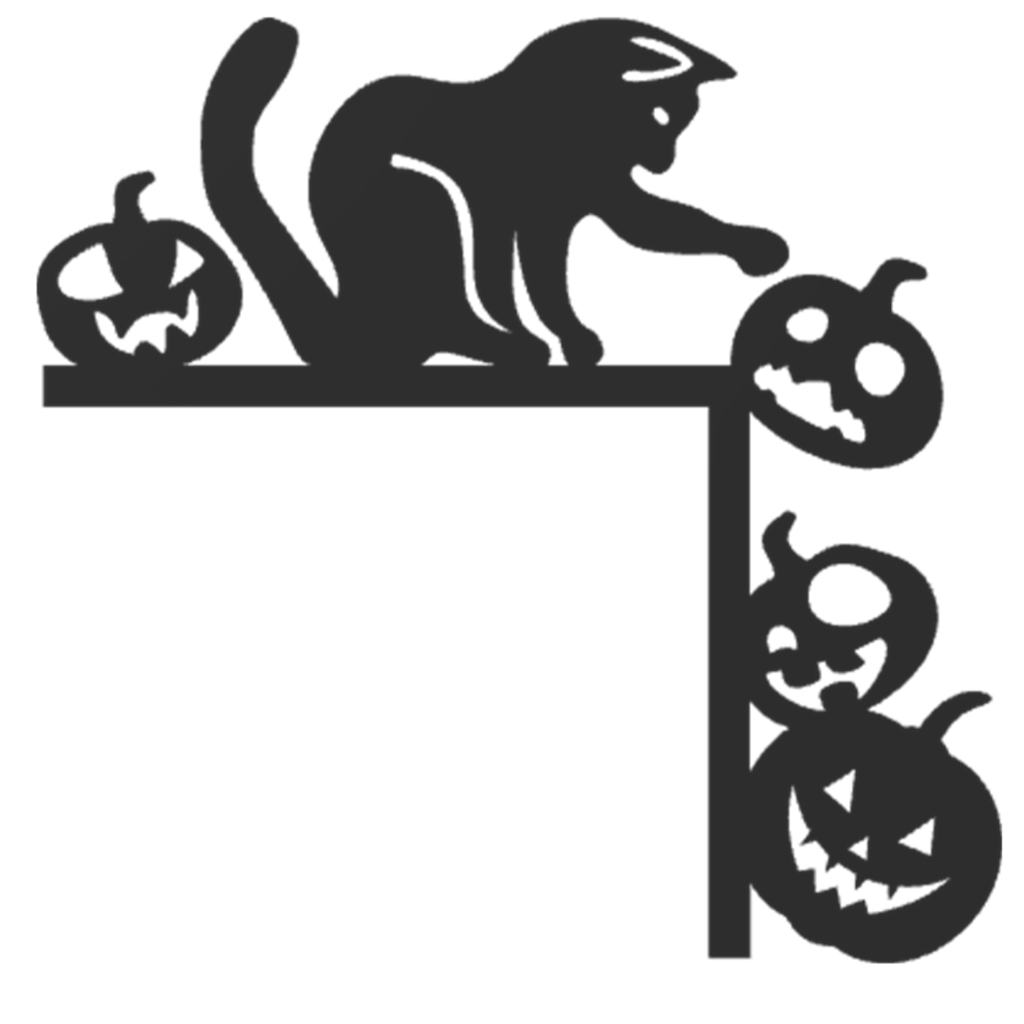 Enfeite Halloween Canto De Porta Gato E Abóboras Resistente
