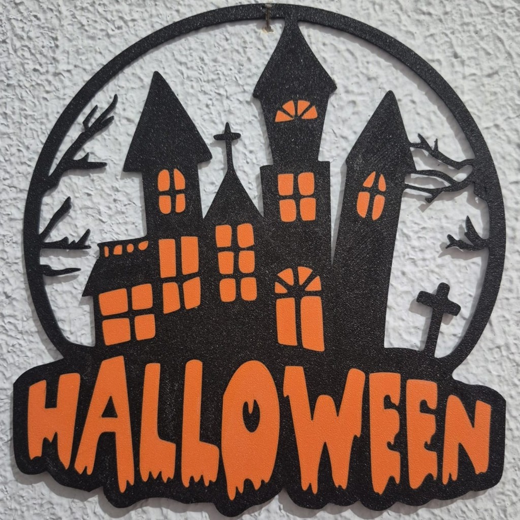 Placa Decorativa Halloween Casas Assombradas Parede resistente