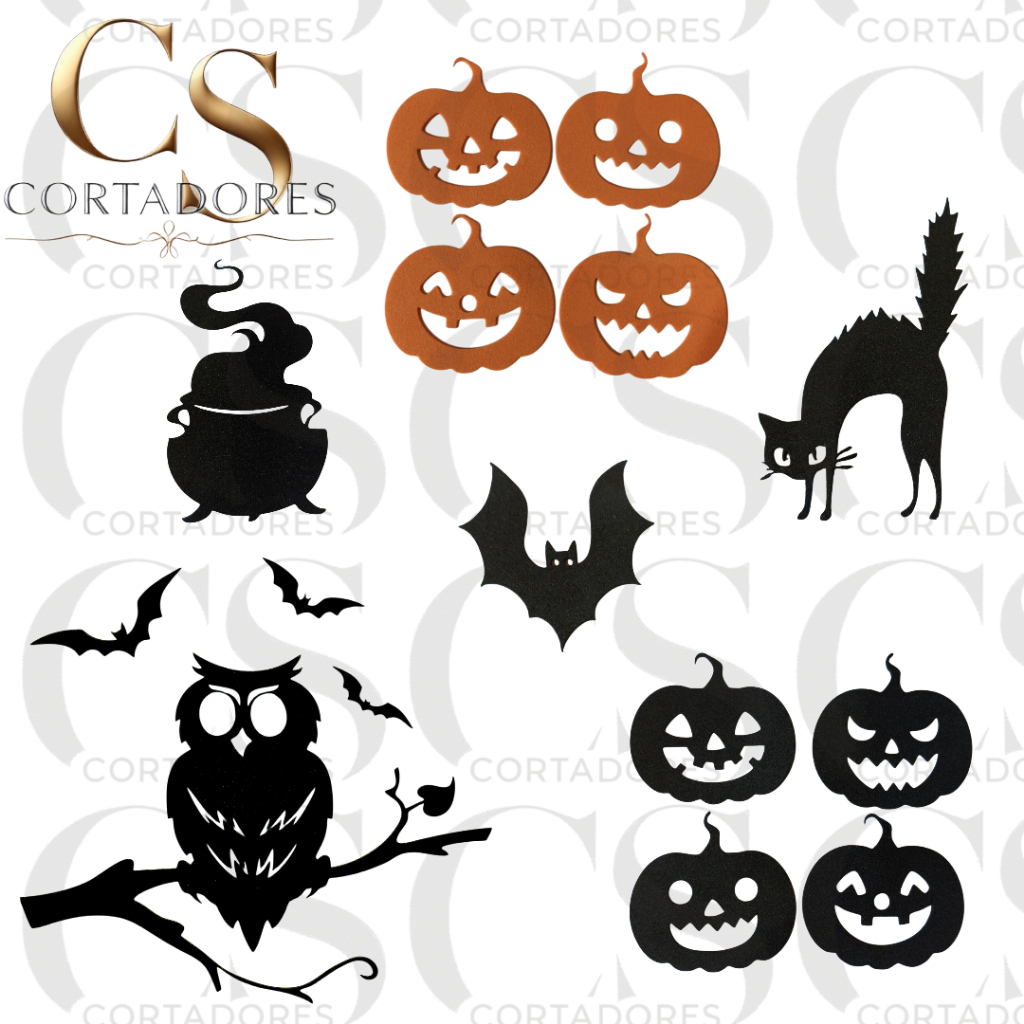 🎃 Apliques EVA Halloween – Pacote 10 Unid - Decoração Festa, Lembrancinhas e Artesanato