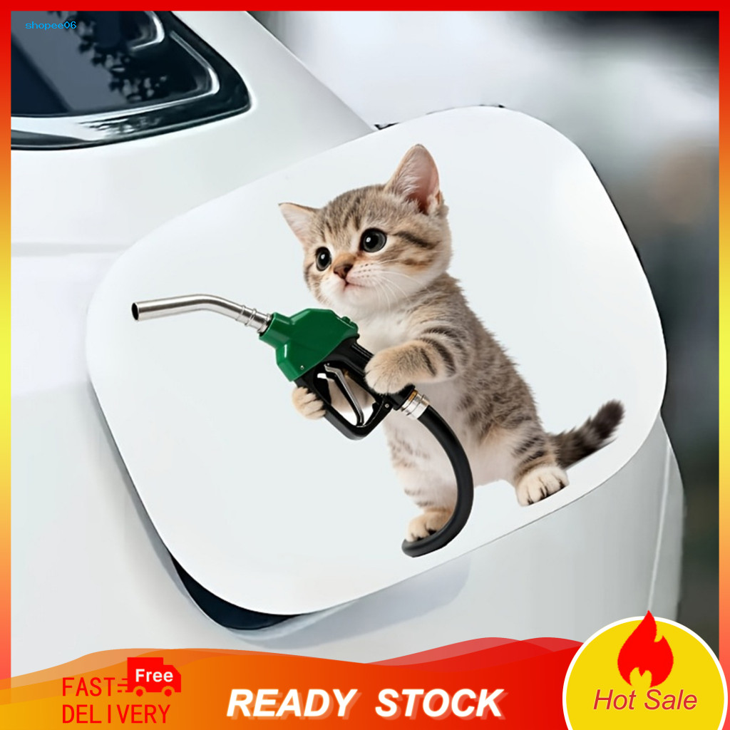 Wear-resistant Car Sticker Scratch Cover Funny Cute Cat for Fuel Tank Waterproof Vinyl Decal Scratch-proof Vehicle Exter