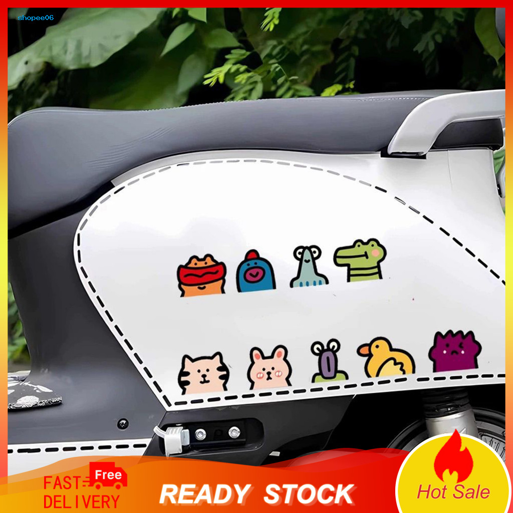 Waterproof Car Decals Stickers Cute Set – 1 Sheet Cartoon Scratch Cover for Auto Motorcycle Funny Vinyl Vehicle Decora