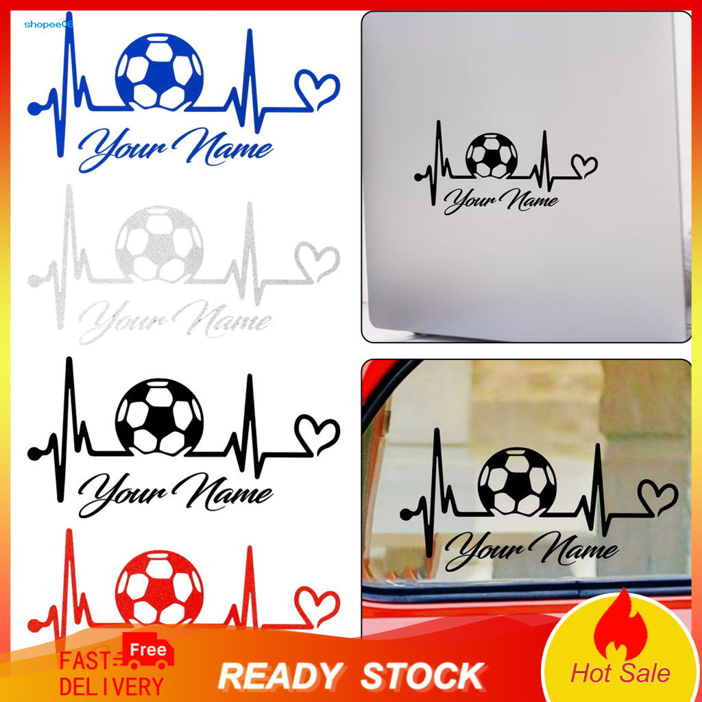 Fan Attitude Car Decal Stickers Heartbeat Soccer Ball Sticker Waterproof Sporty Vinyl for Motorcycle Vehicle Bumper Scra