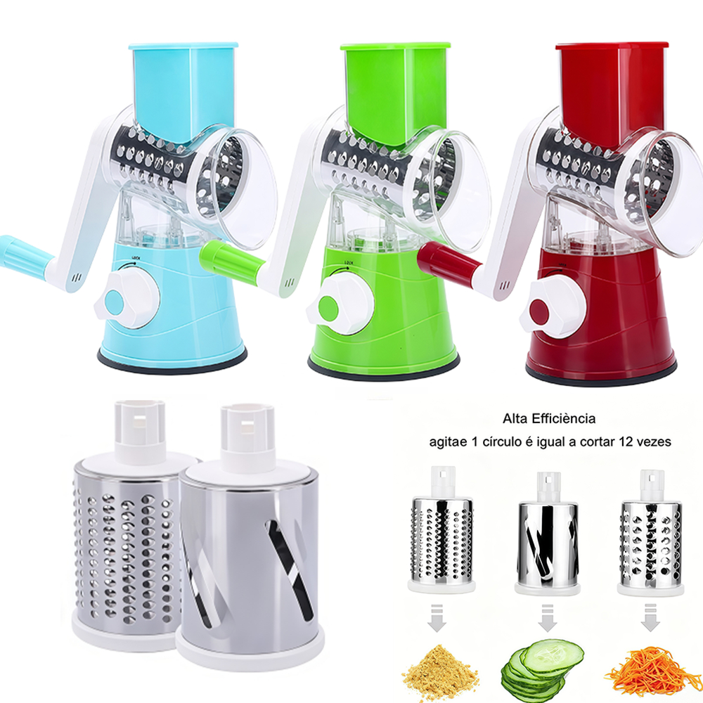 Multifuncional 3 Em 1 Cortador Fatiador Ralador Frutas Legumes Verduras Queijos Cozinha Tabletop U11