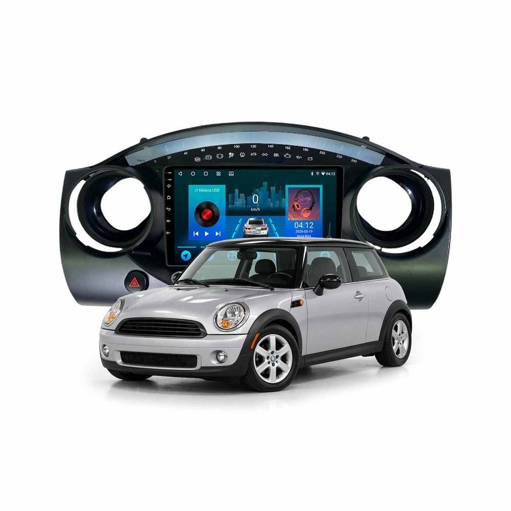 Multimídia Mini Cooper 2004/2006 2+64gb Quadcore 9 Polegadas Carplay Android Auto Com GPS E Wifi