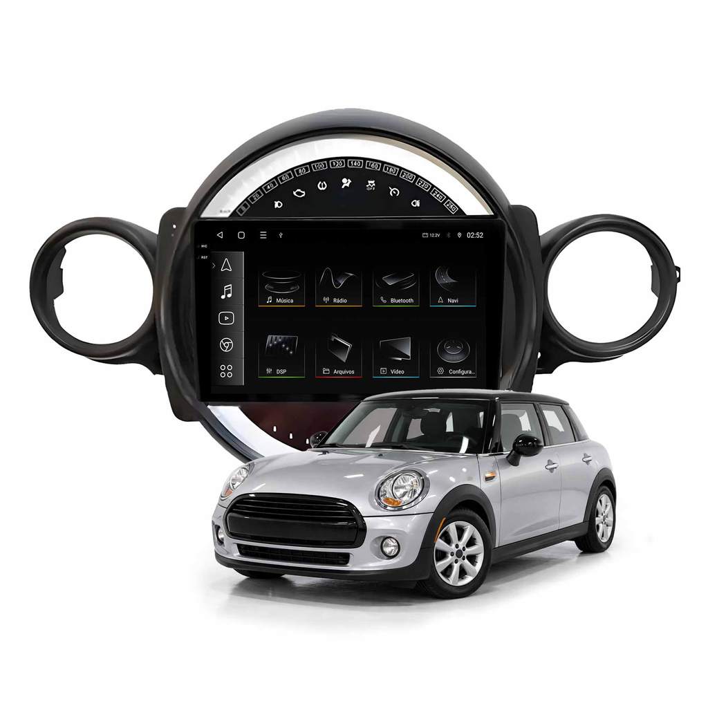 Multimidia Mini Cooper 2007 A 2016 Octacore 4+64gb 9p Carplay Android Auto Com GPS E Wifi