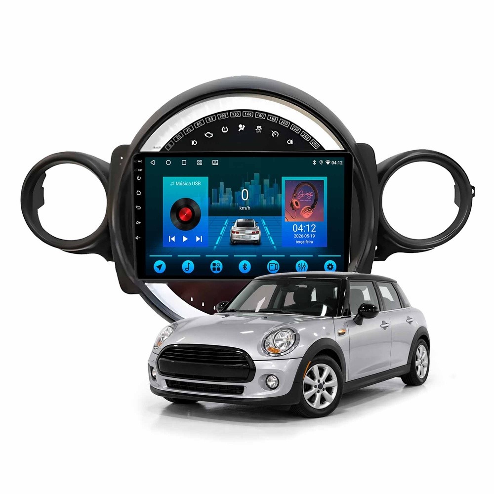 Multimídia Mini Cooper 2007 A 2016 2+64gb Quad 9p Carplay Android Auto Com GPS E Wifi