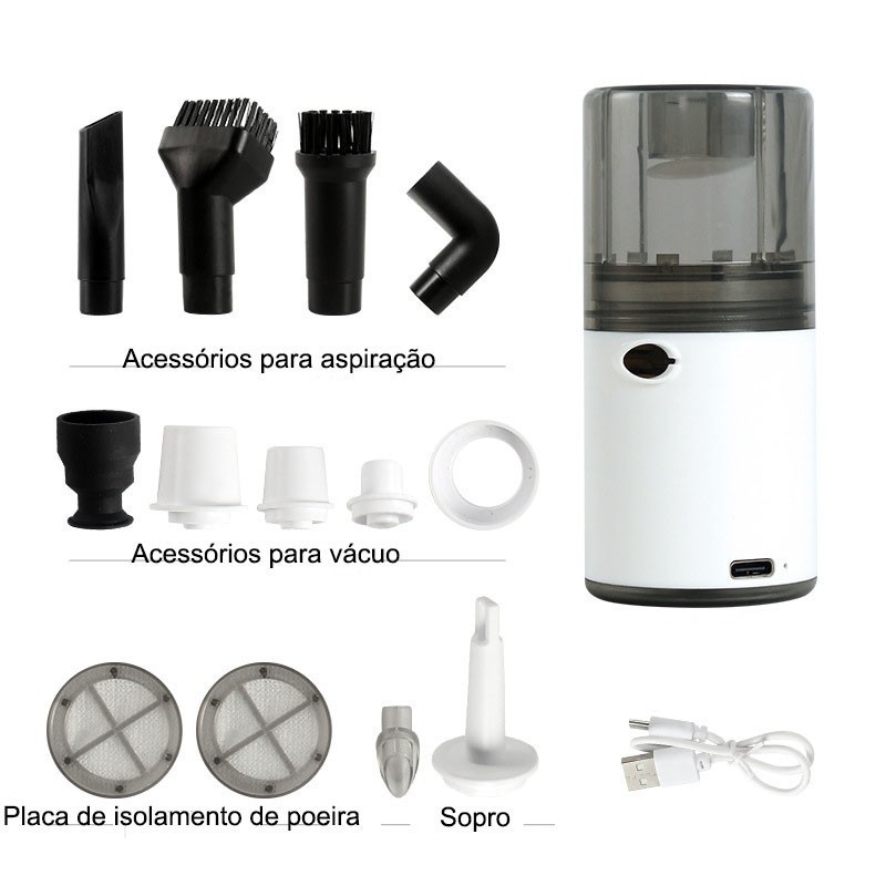 Small Versatile Electric Air Pump for Inflation, Deflation, Vacuum Storage Bags-envio imediato
