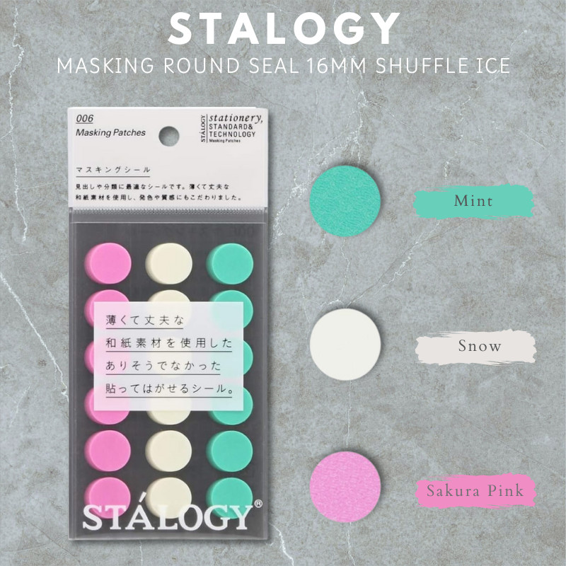 NITOMS STALOGY Masking Round Seal 16mm Shuffle Ice S2228