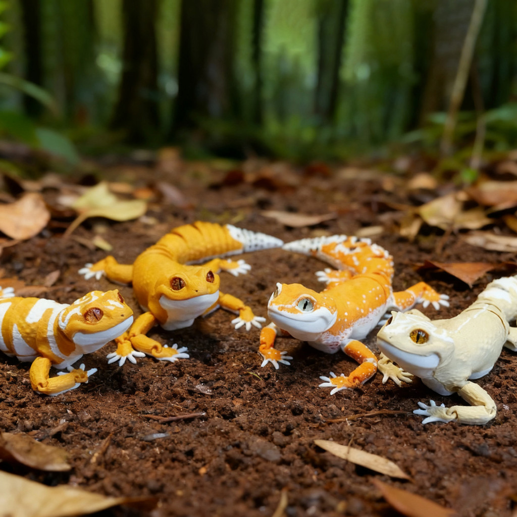 Office Decor Lizard Articulated Leopard Gecko Figurine 3d Printed Model with Movable Joints – Realistic House Sculptur