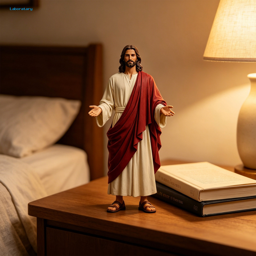 Realistic Jesus Statue 5 Inch Hand-painted Figurine with Open Arms – Resin Christian for Home Decor Spiritual Collecti