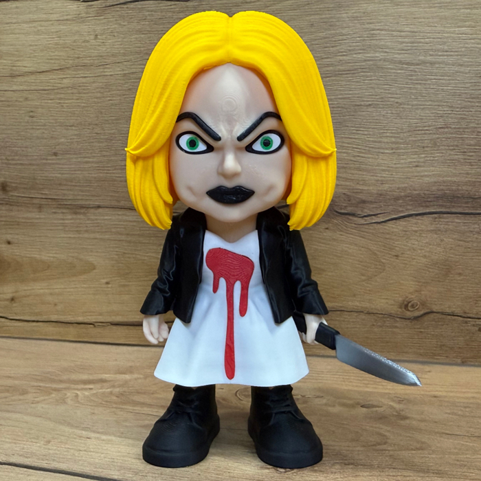Boneca Tiffany Valentine - Noiva do Chucky Colecionável Criativo – Miniatura Realista Geek Decoração ou Presente.