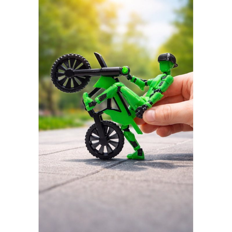Brinquedo Moto Radical com Boneco Dummy13 Articulado – Faz Manobras Grau Infantil Presente Menino