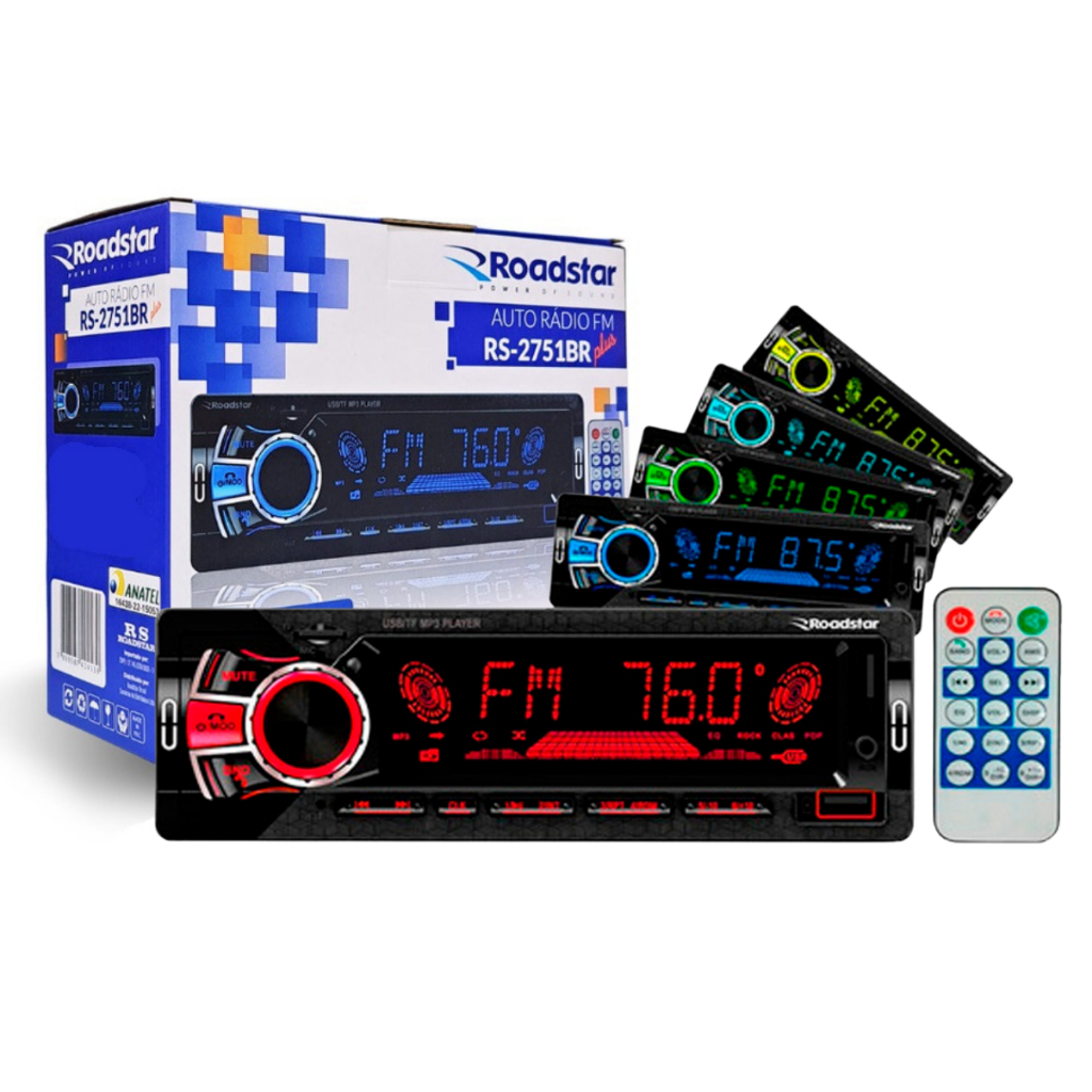 Radio Automotivo Mp3 Bluetooth Potente Pendrive 7 Led 2 Usb Premium