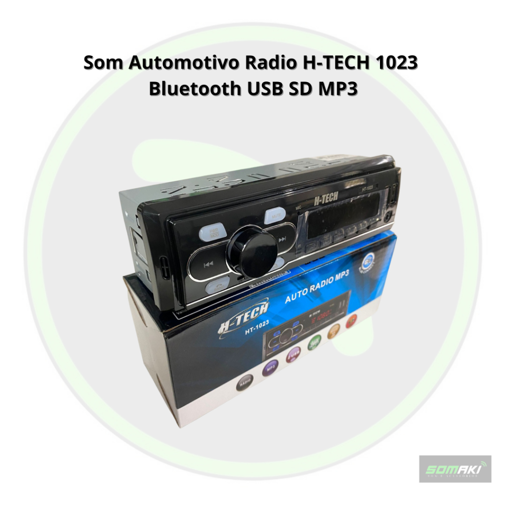 Som Automotivo Bluetooth Pen drive Radio Carro H-TECH 1023