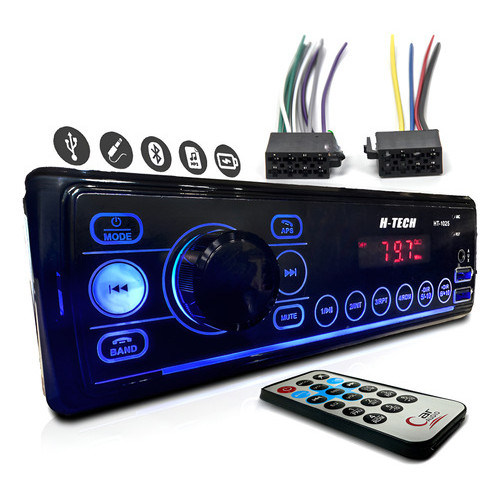 Rádio Som Automotivo Mp3 C/ Bluetooth 2 Usb's Aux Pen Drive